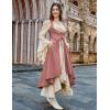 image:imageSCARLRT DARKNESS Women Renaissance Costume Underbust Pirate Peasant High Low Dress with PocketsDusty Rose
