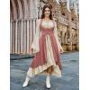 image:imageSCARLRT DARKNESS Women Renaissance Costume Underbust Pirate Peasant High Low Dress with PocketsDusty Rose