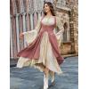 image:imageSCARLRT DARKNESS Women Renaissance Costume Underbust Pirate Peasant High Low Dress with PocketsDusty Rose