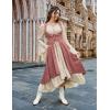 image:imageSCARLRT DARKNESS Women Renaissance Costume Underbust Pirate Peasant High Low Dress with PocketsDusty Rose