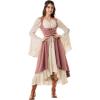 image:imageSCARLRT DARKNESS Women Renaissance Costume Underbust Pirate Peasant High Low Dress with PocketsDusty Rose