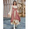 image:imageSCARLRT DARKNESS Women Renaissance Costume Underbust Pirate Peasant High Low Dress with PocketsDusty Rose