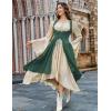 image:imageSCARLRT DARKNESS Women Renaissance Costume Underbust Pirate Peasant High Low Dress with PocketsForest Green