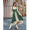 image:imageSCARLRT DARKNESS Women Renaissance Costume Underbust Pirate Peasant High Low Dress with PocketsForest Green