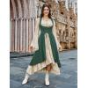 image:imageSCARLRT DARKNESS Women Renaissance Costume Underbust Pirate Peasant High Low Dress with PocketsForest Green