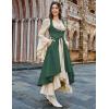 image:imageSCARLRT DARKNESS Women Renaissance Costume Underbust Pirate Peasant High Low Dress with PocketsForest Green