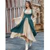 image:imageSCARLRT DARKNESS Women Renaissance Costume Underbust Pirate Peasant High Low Dress with PocketsIndigo