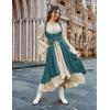 image:imageSCARLRT DARKNESS Women Renaissance Costume Underbust Pirate Peasant High Low Dress with PocketsIndigo