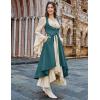 image:imageSCARLRT DARKNESS Women Renaissance Costume Underbust Pirate Peasant High Low Dress with PocketsIndigo
