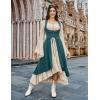 image:imageSCARLRT DARKNESS Women Renaissance Costume Underbust Pirate Peasant High Low Dress with PocketsIndigo