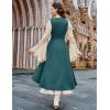 image:imageSCARLRT DARKNESS Women Renaissance Costume Underbust Pirate Peasant High Low Dress with PocketsIndigo