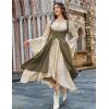 image:imageSCARLRT DARKNESS Women Renaissance Costume Underbust Pirate Peasant High Low Dress with PocketsKhaki