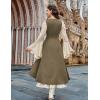 image:imageSCARLRT DARKNESS Women Renaissance Costume Underbust Pirate Peasant High Low Dress with PocketsKhaki