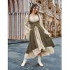 image:imageSCARLRT DARKNESS Women Renaissance Costume Underbust Pirate Peasant High Low Dress with PocketsKhaki