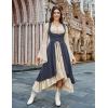 image:imageSCARLRT DARKNESS Women Renaissance Costume Underbust Pirate Peasant High Low Dress with PocketsNavy Blue