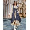 image:imageSCARLRT DARKNESS Women Renaissance Costume Underbust Pirate Peasant High Low Dress with PocketsNavy Blue