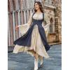image:imageSCARLRT DARKNESS Women Renaissance Costume Underbust Pirate Peasant High Low Dress with PocketsNavy Blue