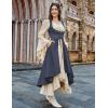 image:imageSCARLRT DARKNESS Women Renaissance Costume Underbust Pirate Peasant High Low Dress with PocketsNavy Blue