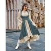 image:imageSCARLRT DARKNESS Women Renaissance Costume Underbust Pirate Peasant High Low Dress with PocketsPonderosa Green