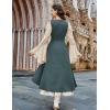 image:imageSCARLRT DARKNESS Women Renaissance Costume Underbust Pirate Peasant High Low Dress with PocketsPonderosa Green