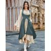 image:imageSCARLRT DARKNESS Women Renaissance Costume Underbust Pirate Peasant High Low Dress with PocketsPonderosa Green