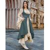image:imageSCARLRT DARKNESS Women Renaissance Costume Underbust Pirate Peasant High Low Dress with PocketsPonderosa Green