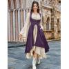 image:imageSCARLRT DARKNESS Women Renaissance Costume Underbust Pirate Peasant High Low Dress with PocketsPurple