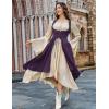 image:imageSCARLRT DARKNESS Women Renaissance Costume Underbust Pirate Peasant High Low Dress with PocketsPurple