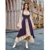image:imageSCARLRT DARKNESS Women Renaissance Costume Underbust Pirate Peasant High Low Dress with PocketsPurple