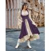 image:imageSCARLRT DARKNESS Women Renaissance Costume Underbust Pirate Peasant High Low Dress with PocketsPurple