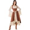 image:imageSCARLRT DARKNESS Women Renaissance Costume Underbust Pirate Peasant High Low Dress with PocketsRust