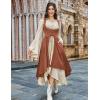 image:imageSCARLRT DARKNESS Women Renaissance Costume Underbust Pirate Peasant High Low Dress with PocketsRust