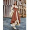 image:imageSCARLRT DARKNESS Women Renaissance Costume Underbust Pirate Peasant High Low Dress with PocketsRust