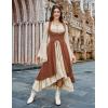 image:imageSCARLRT DARKNESS Women Renaissance Costume Underbust Pirate Peasant High Low Dress with PocketsRust