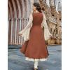 image:imageSCARLRT DARKNESS Women Renaissance Costume Underbust Pirate Peasant High Low Dress with PocketsRust
