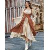 image:imageSCARLRT DARKNESS Women Renaissance Costume Underbust Pirate Peasant High Low Dress with PocketsRust