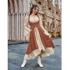 image:imageSCARLRT DARKNESS Women Renaissance Costume Underbust Pirate Peasant High Low Dress with PocketsRust