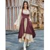 image:imageSCARLRT DARKNESS Women Renaissance Costume Underbust Pirate Peasant High Low Dress with PocketsWine