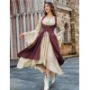 image:imageSCARLRT DARKNESS Women Renaissance Costume Underbust Pirate Peasant High Low Dress with PocketsWine