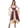image:imageSCARLRT DARKNESS Women Renaissance Costume Underbust Pirate Peasant High Low Dress with PocketsWine