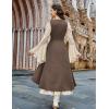 image:imageSCARLRT DARKNESS Women Renaissance Costume Underbust Pirate Peasant High Low Dress with PocketsWoodsmoke Brown