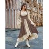 image:imageSCARLRT DARKNESS Women Renaissance Costume Underbust Pirate Peasant High Low Dress with PocketsWoodsmoke Brown