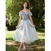 image:imageScarlet Darkness Corset Tops for Women Renaissance Corset Floral Lace Up Bodyshaper BustierApricot Blue Flowers