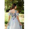 image:imageScarlet Darkness Corset Tops for Women Renaissance Corset Floral Lace Up Bodyshaper BustierApricot Blue Flowers