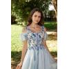 image:imageScarlet Darkness Corset Tops for Women Renaissance Corset Floral Lace Up Bodyshaper BustierApricot Blue Flowers