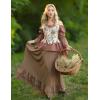 image:imageScarlet Darkness Corset Tops for Women Renaissance Corset Floral Lace Up Bodyshaper BustierApricot Floral