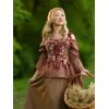 image:imageScarlet Darkness Corset Tops for Women Renaissance Corset Floral Lace Up Bodyshaper BustierRed Floral