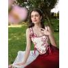 image:imageScarlet Darkness Corset Tops for Women Renaissance Lace Up Floral Bustier Tops Size 616Whimsical Red