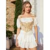 image:imageScarlet Darkness Corset Tops for Women Renaissance Underbust Corset Boned Lace Up CorsetsApricot Gold