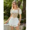 image:imageScarlet Darkness Corset Tops for Women Renaissance Underbust Corset Boned Lace Up CorsetsBeige